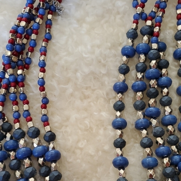 Elegant Blue and Silver Multi-Strand Necklace - Picture 4 of 5